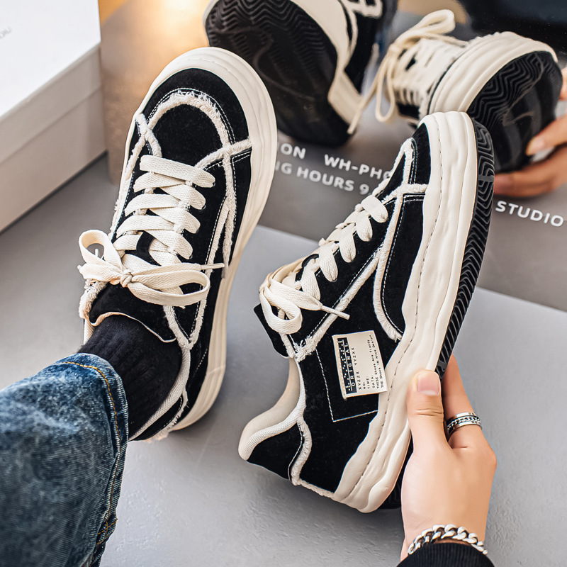 Free Shipping 2026 Spring Summer New Men Canvas Shoes Fashion Versatile Minimalist Design Sports Casual Skate Shoes Black Burgundy