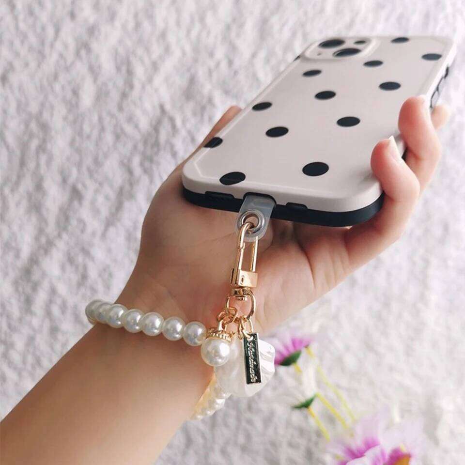ZAKOL Cute Keychain for Women Girls Shiny Pearl Bead Shell Phone Bag Backpack Charm Accessory Car Key Chain Pendant