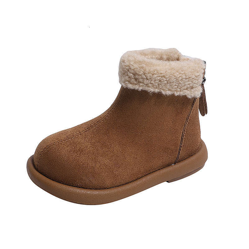 INS French Retro Birken 2025 Autumn Winter New Korean Style Girls' Fleece Short Boots Boys' Furry Cotton Shoes