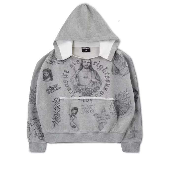 Amazon Independent Station Cross-Border European and American Foreign Trade Pullover Long Sleeve Printed Loose Hooded Sweatshirt Men