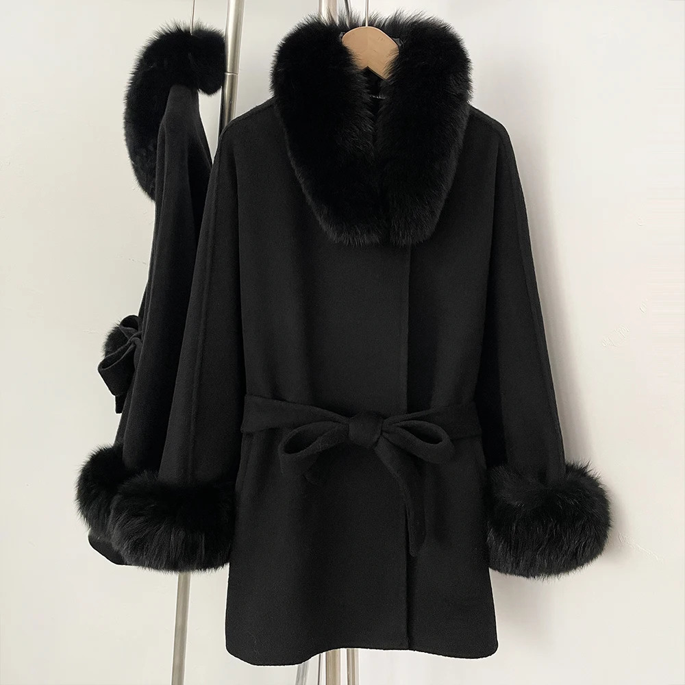 Wool Coat Winter Women Fashion Woman 2025 Woolen Jacket with Fur Natural Womens Female Clothing in Jackets 251216