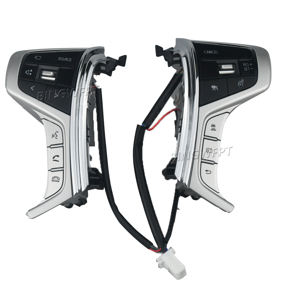 Car Cruise Control Switch Steering Wheel Multimedia Audio Button For Mitsubishi PAJERO SPORT 2015-2022 Outlander Delica L200