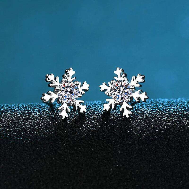 D Color Moissanite Snow Stud Earrings for Women Party S925 Sterling Silver Diamond Earring Fine Jewelry Gift a06