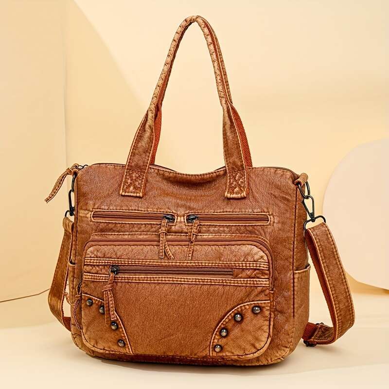 JINXIANGGUO Women S Handbag With Detachable Shoulder Strap Made Of Soft Fabric