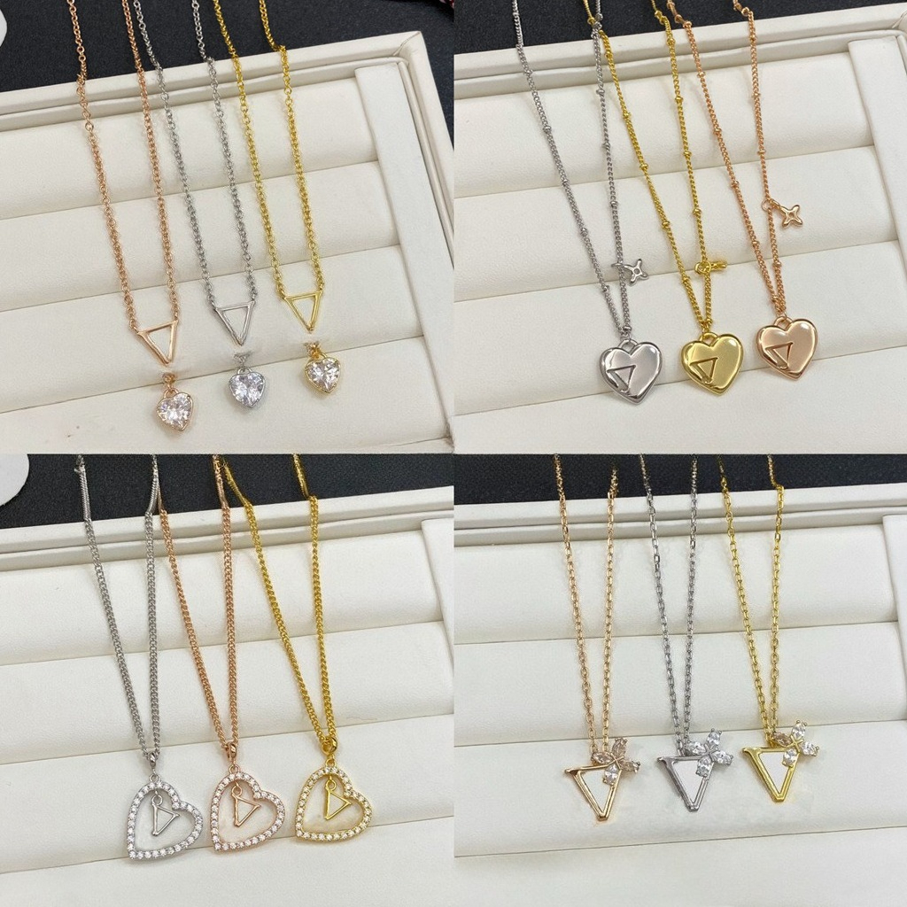 Designer Brand Luxury Women Classic Necklace Pendant Wedding Party Chain Jewelry Wholesale Gift