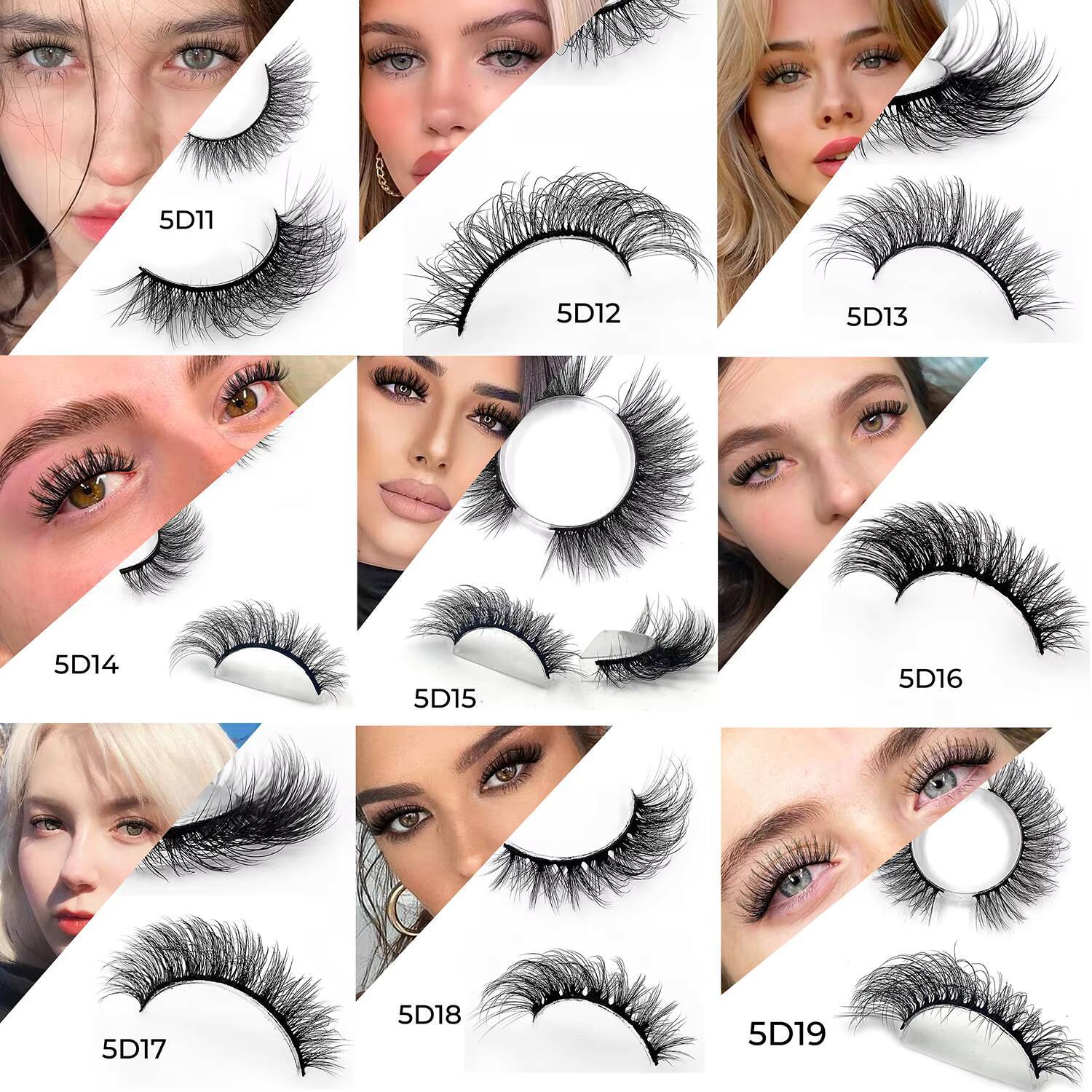 Wholesale Cat Eye Lashes Faux Mink Eyelashes Natural 15MM D Curl Strip Lashes 100 Faux Mink Lashes