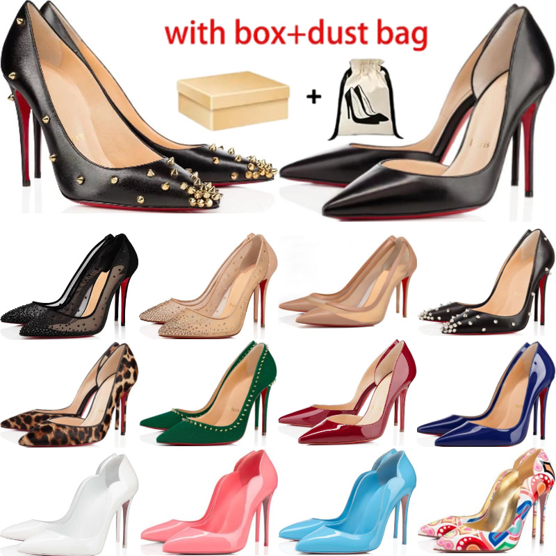 red bottom heels Designer heels Women High Shoes Red Soled Peep Toe Sandals 6cm 8cm 10cm 12cm Heels Nude Black Patent Leather Pumps Summer hollow breathable