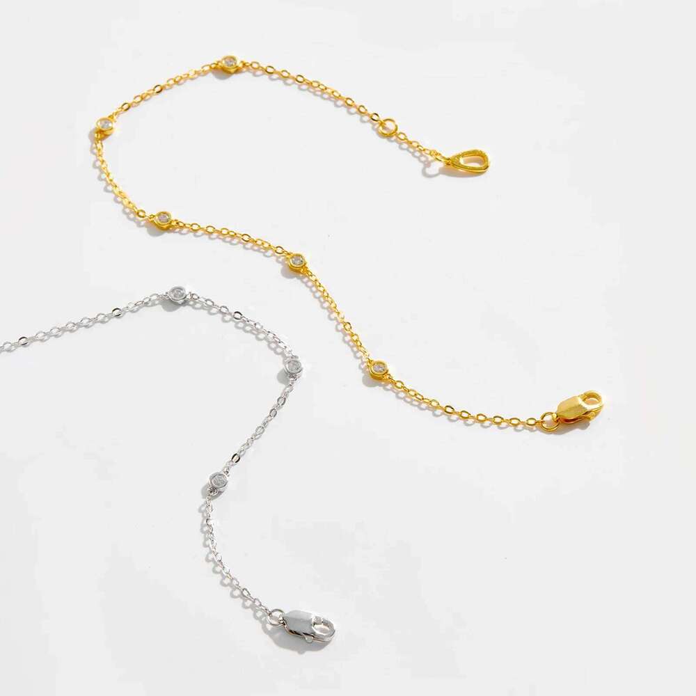 ANDYWEN New 925 Sterling Silver Gold Zircon CZ Round Charm Beads Bracelet Women Jewelry 2022 Wedding Party Chain Luxury 25H1229