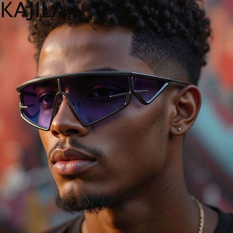 Y2k Punk Square Shield Sunglasses Men Luxury Brand Vintage Irregular Steampunk Windproof Sun Glasses For Women Shades Uv400