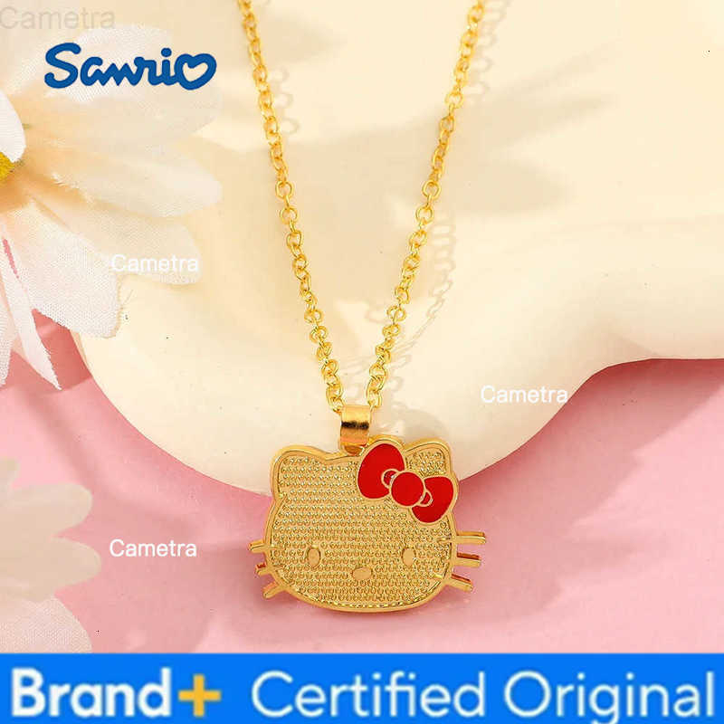 Sanrio Hello Kitty Necklace Cartoon Figure KT Cat Metal Pendant Necklace Kawaii Jewelry Accessories Gifts H251229