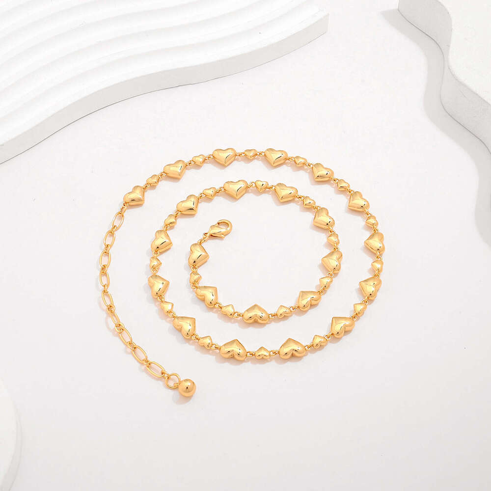 Cross-Border INS Style Niche Design Personality Simple Collarbone Spliced Heart-Shaped Neck Chain Necklace