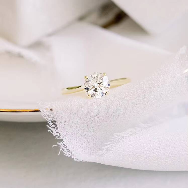 Customized Jewelry Moissanite Ring 10k 14k 18K Gold Plated Sterling Silver Engagement Diamond Moissanite Rings