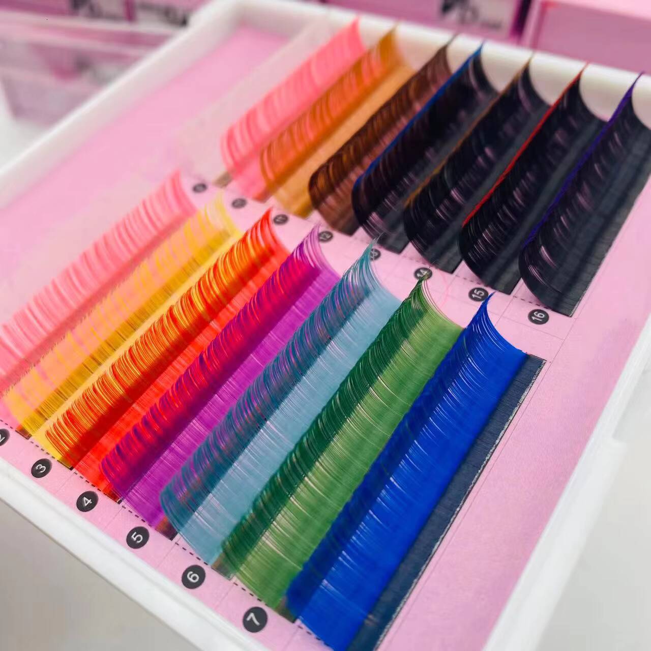 Lash Premium Silk Eyelash Extensions 7mm 17mm Soft Velvet Korean Volume Cashmere Lash Extensions Matte Black Eyelash Trays