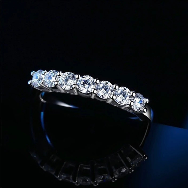 100 Pass Diamond tester Pen Ring Matching Wedding Diamond Band for Women 925 Sterling Silver Female Single Tail Ring 251225