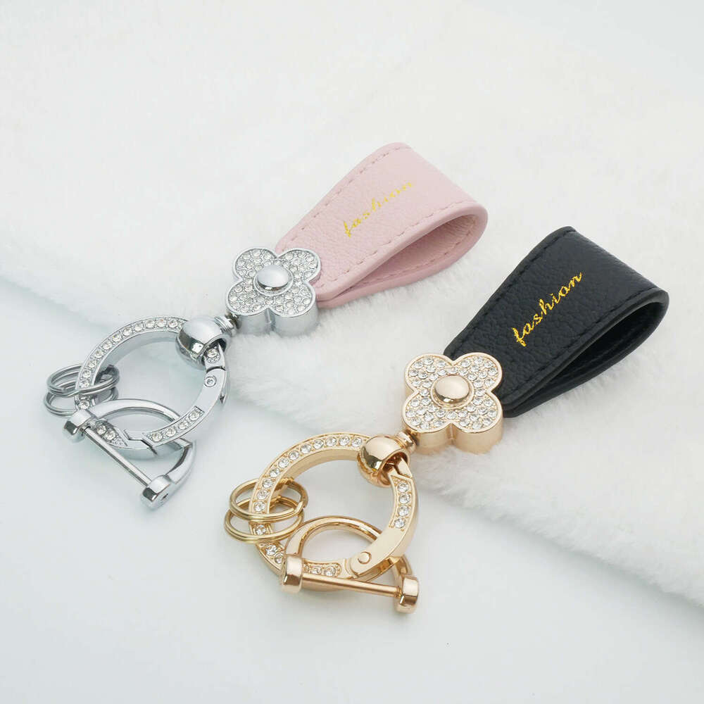 Women's Keychain Ornament Hanging Chain metal keyring key wallet Hot Sale New Accessories Pearl Bow Pendant Jewelry Earphone Case orange