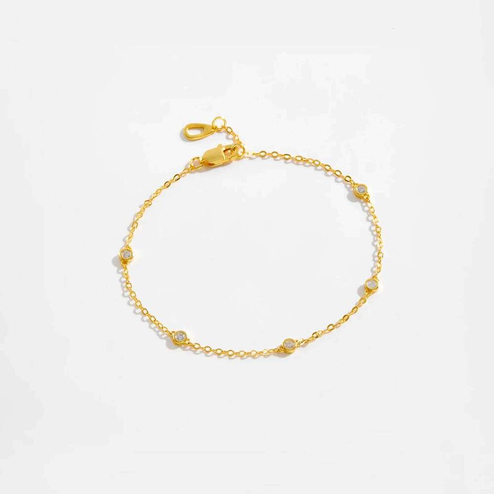 ANDYWEN New 925 Sterling Silver Gold Zircon CZ Round Charm Beads Bracelet Women Jewelry 2022 Wedding Party Chain Luxury 25H1229