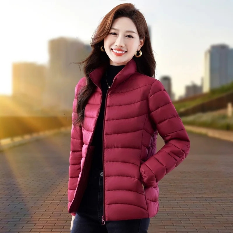 Loose Short Cotton Jacket for Women Korean Style Slim and Fashionable Stand Collar Top 251210