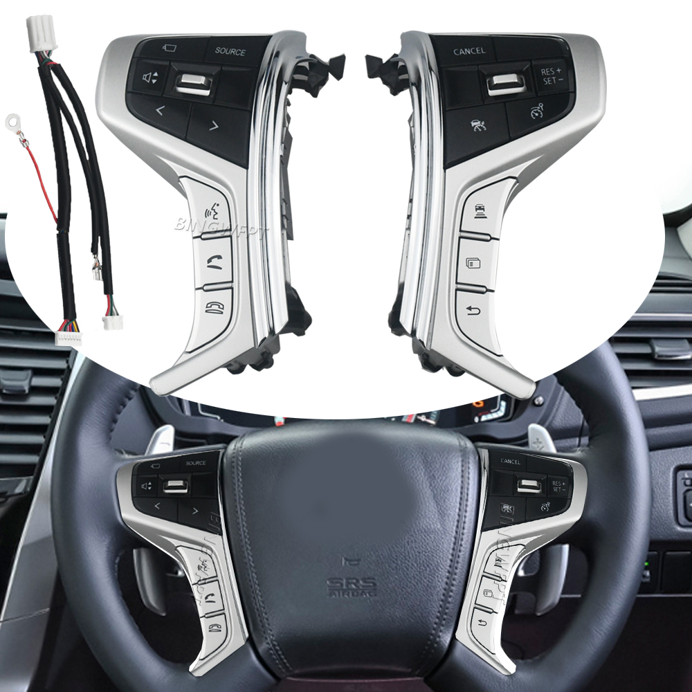 Car Cruise Control Switch Steering Wheel Multimedia Audio Button For Mitsubishi PAJERO SPORT 2015-2022 Outlander Delica L200