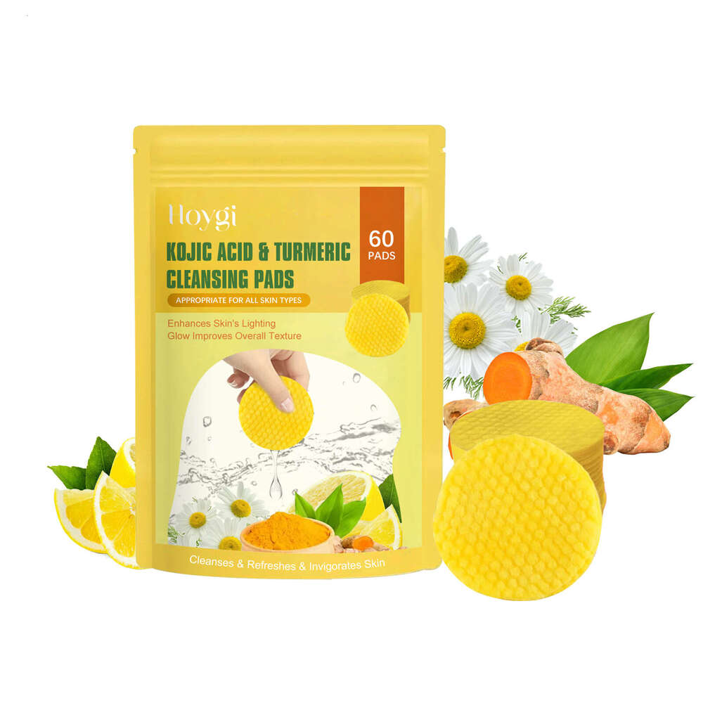 Hoygi Turmeric Kojic Acid Pads Gentle Facial Cleansing Skin Care Moisturizing Oil Control Refreshing Cleanser