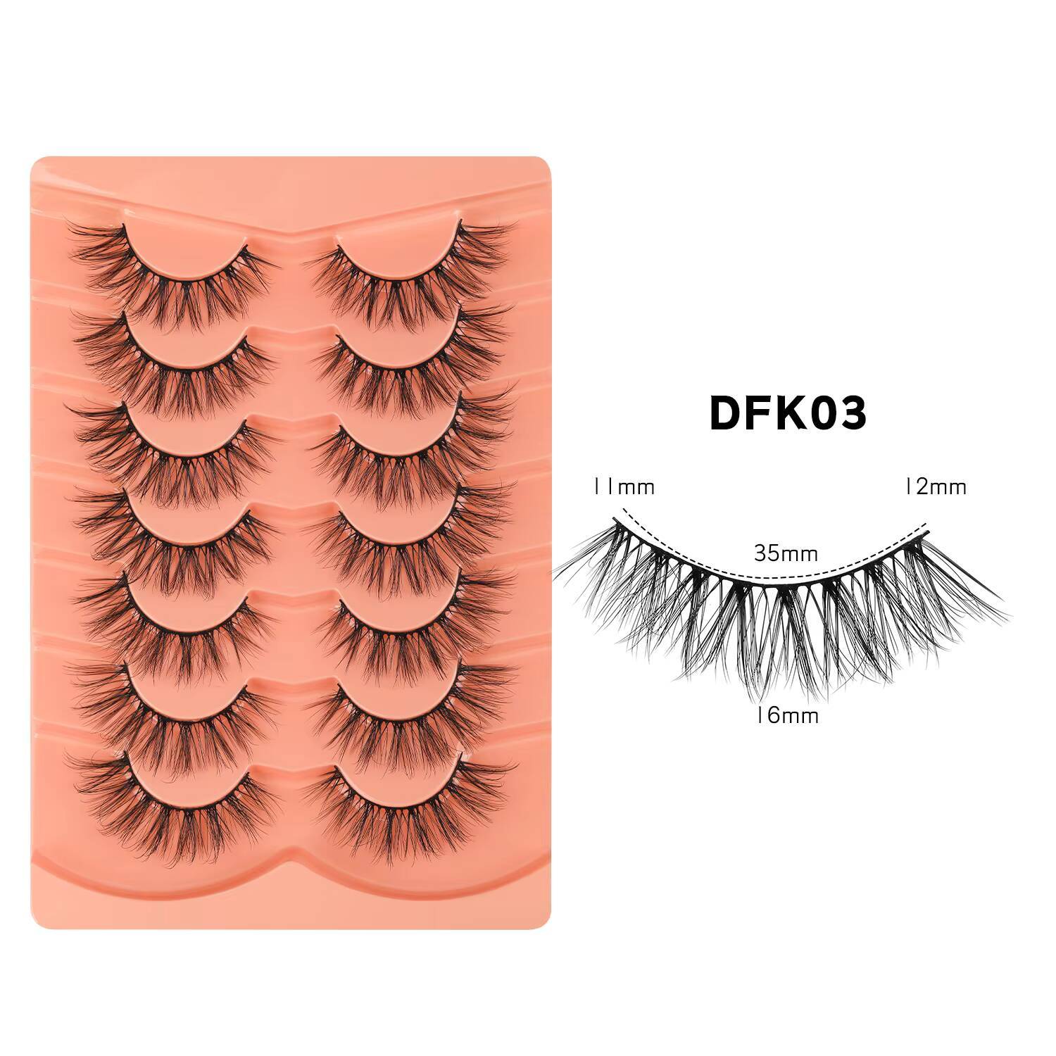 Wholesale Natural Look Fluffy False Eyelashes Wispy Cat Eye Lashes 3D Natural Volume Lashes 7 Pairs Pack Cruelty Free Eyelashes