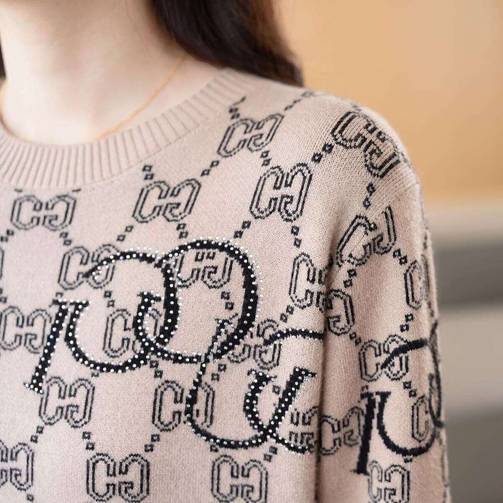 New Knitted Round Neck Wool Slimming Autumn Winter Versatile Loose Stylish Long Sleeve Sweater Base Shirt Women's Clothing