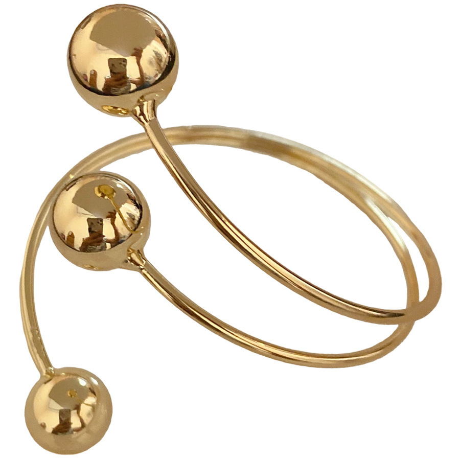 Metal Round Twisted Three-Layer Open Casual Simple Personality Fashion Bracelet Design Sense Niche Jewelry for Women - view 6