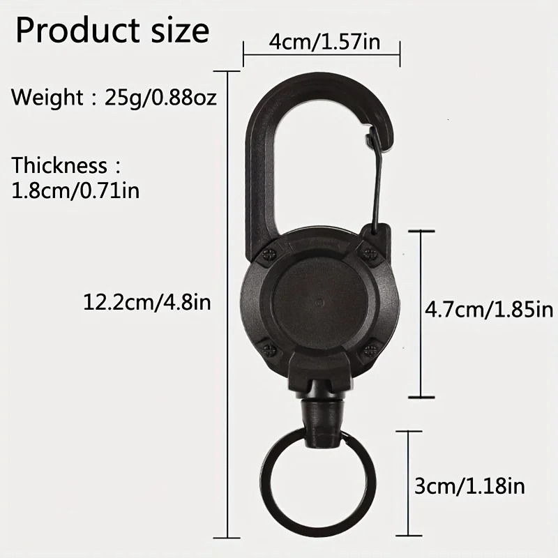 248pcs Outdoor Retractable Keychain Heavy Duty Carabiner Badge Holder ID Clip Reel Key Chain for Fishing 251219