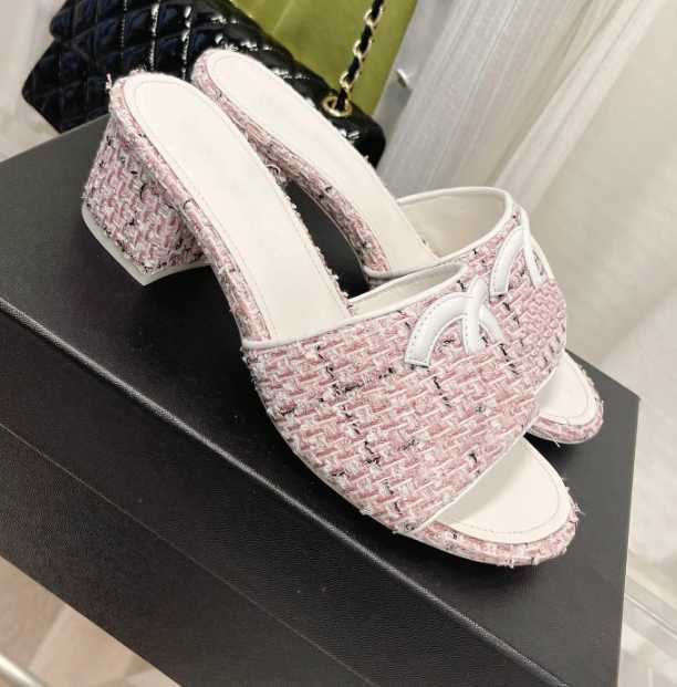 slides Women Flat Sandals High-heeled slippers dermis Luxury Shoes Woman Ladies Summer Customized high-end velour Flip Flops Slippers