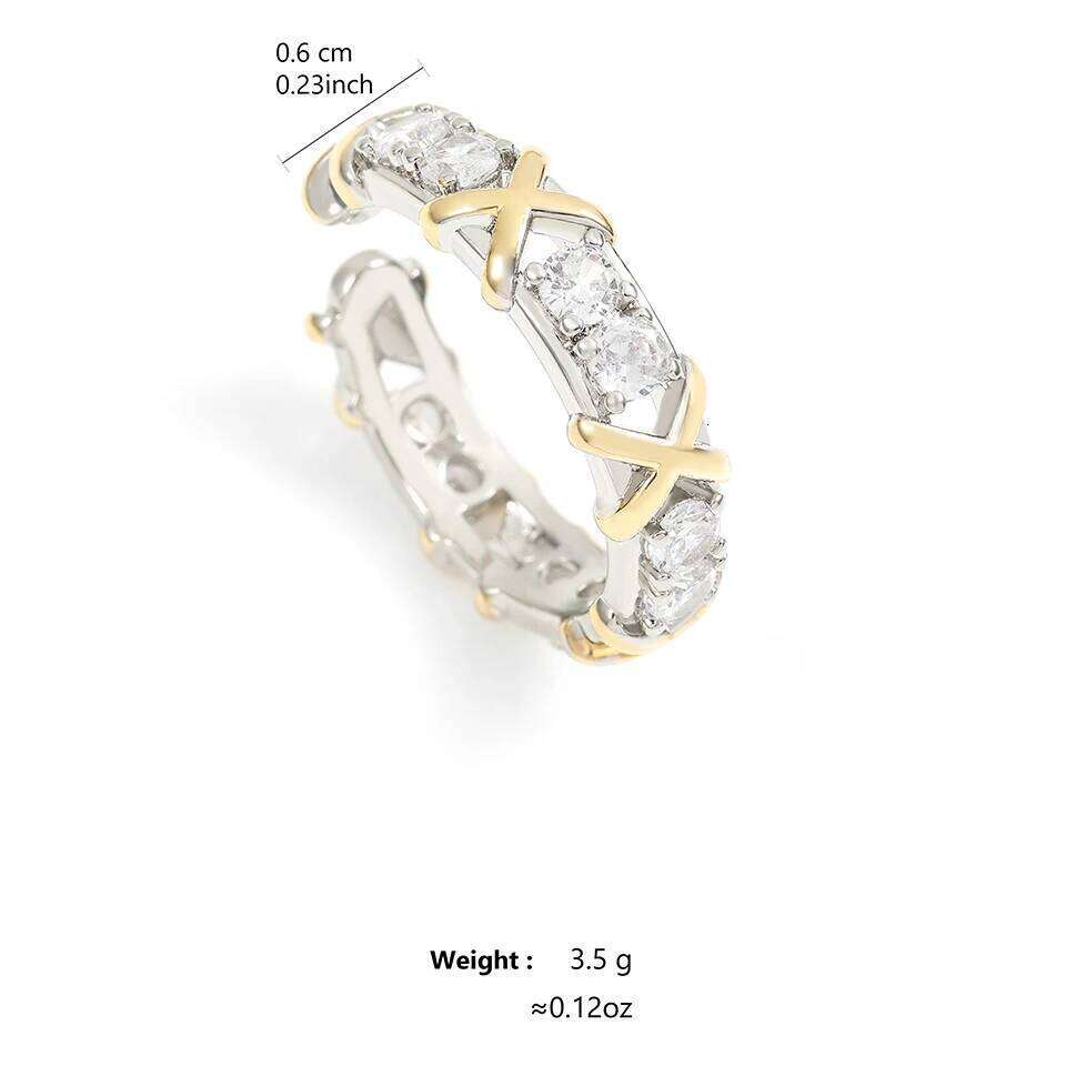 ZAKOL Fashion X Cross Zircon Bracelet Rings for Women Gorgeous Wedding Engagement Party Jewelry Set Factory Wholesale