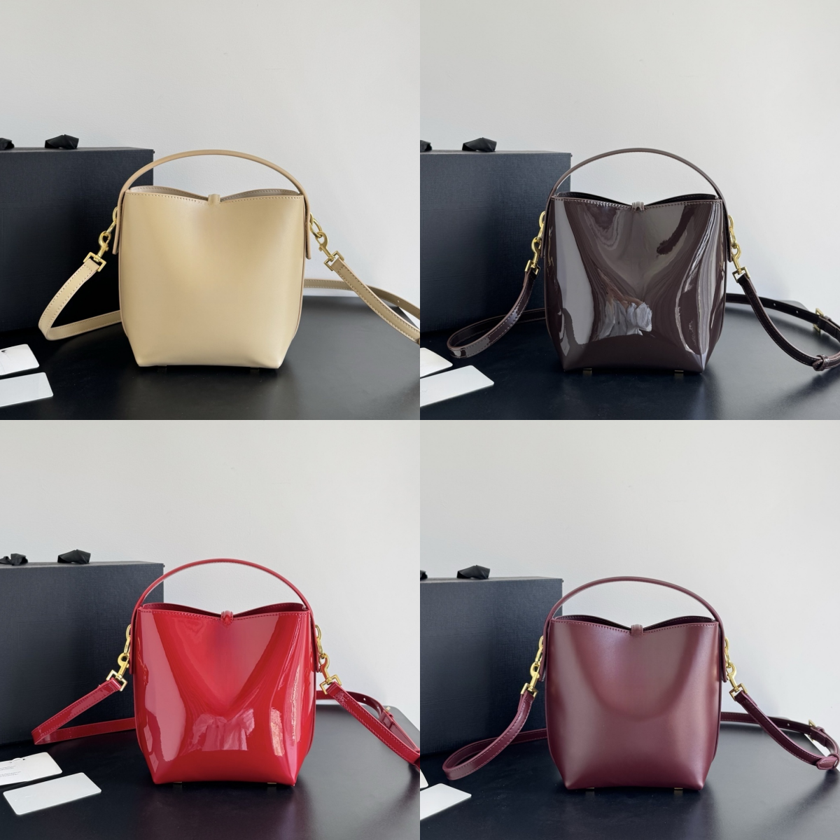 Designer bag Shoulder Bags mini tote bag bucket bag Lacquer leather crossbody women handbag beach bag travel lady party evening bag Women's Mini Crossbody red