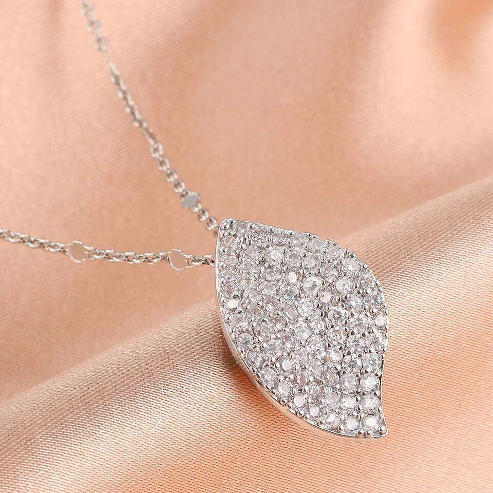 ZAKOL New Brilliant Micro-inlaid Zircon Leaf Earring Necklace Set for Women Buling Crystal Engagement Wedding Jewelry Gift
