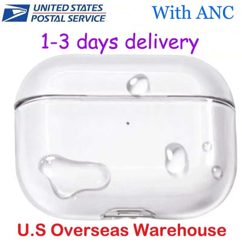 USA Stock For Apple airpods pro2 generation Airpods4 pros3 Bluetooth earphones ANC Wireless Headphones Earbuds Noise Canceling Accessories Solid Silicone TPU