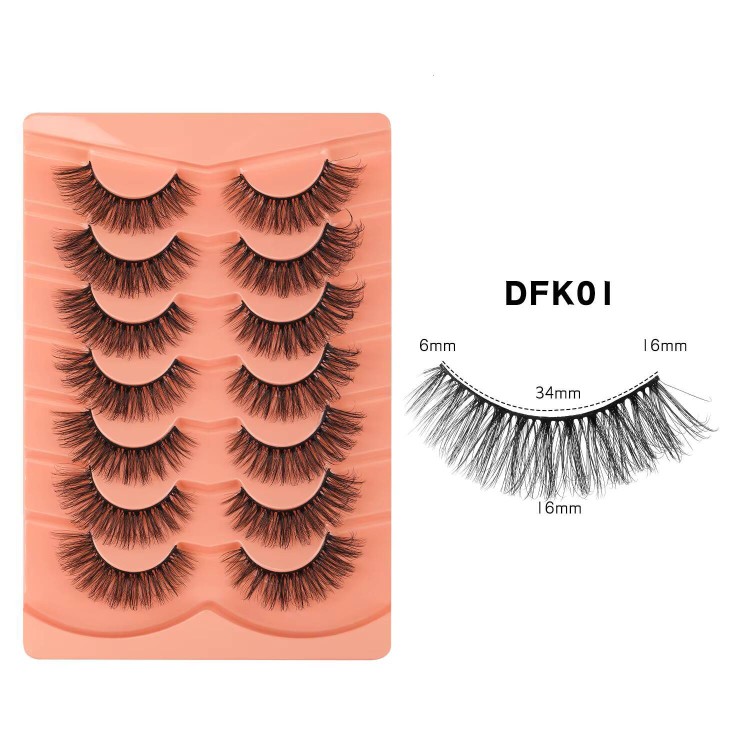 Wholesale Natural Look Fluffy False Eyelashes Wispy Cat Eye Lashes 3D Natural Volume Lashes 7 Pairs Pack Cruelty Free Eyelashes