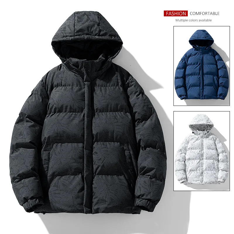 Fashionable Winter Mens Jacket Thickened Puffer Coat Casual Versatile Hooded Cotton 251226