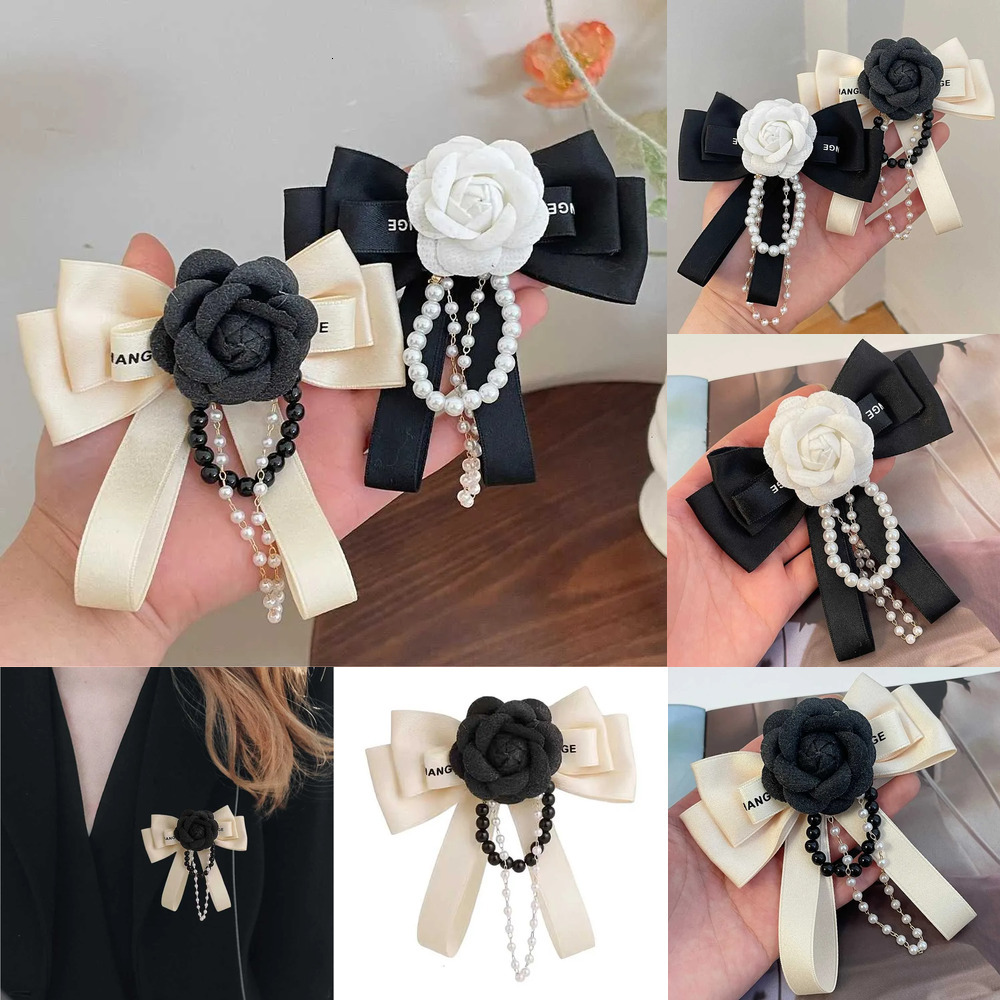 Fashion Luxurious Camellia Bow Pearl Chain Brooch Ladies Wedding Dress Decorations 2026 New Souvenir Gifts for Girls wer 333