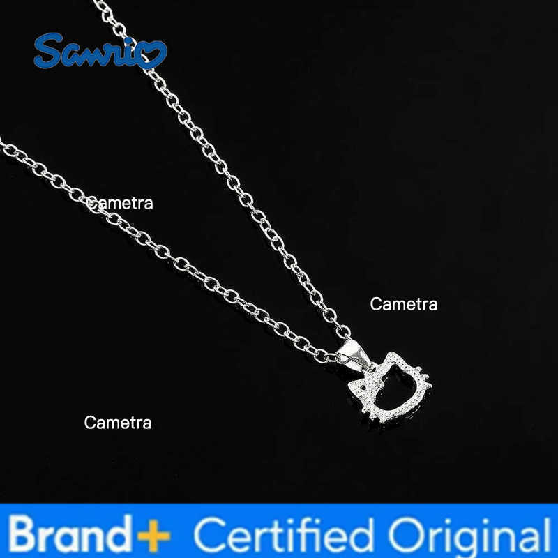 Sanrio Pendant Necklace Jewelry Hello Kitty Japanese Anime Peripherals Zinc Alloy Rheinstone Jewelry Girls Gift H251229