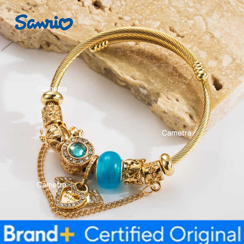 Sanrio New Panjiaduola Stainless Steel Bracelet Personalized and Fashionable Beaded Heart Set with Diamonds Best Friend Handpiece H251229