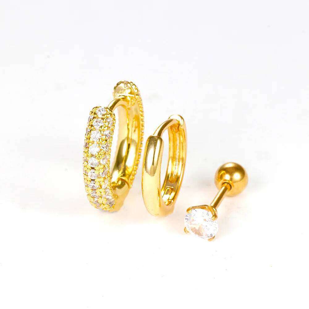 ZAKOL 3PCS New Trendy Round Circle Hoop Earrings Set for Women Tiny Cartilage Piercing Earring Jewelry aretes de mujer