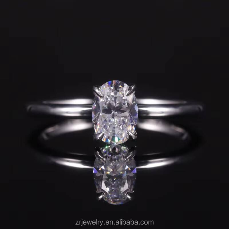 Fine Jewelry S925 Moissanite Eternity Band Ring Oval Cut Wholesale 14K 18K Gold Moissanite Ring