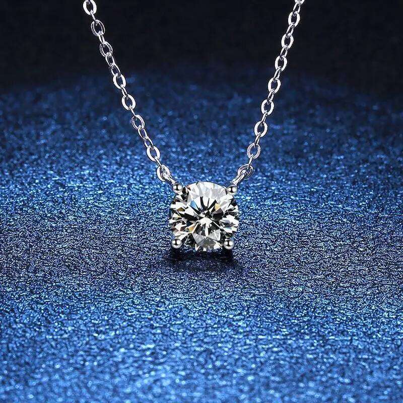 1-5CT Moissanite Woman white zircon 925 Sterling Silver Pendant Necklace For Women Chains Party Bridal Fine Jewelry db8
