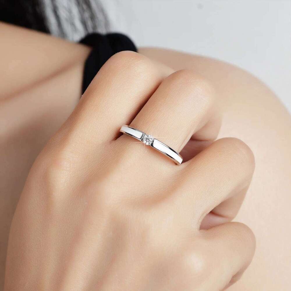 3mm Moissanite Ring for Women S925 Solid Silver with 18k White Gold Plated Diamond Wedding Bridal Band Luxury Jewelry Gift c44