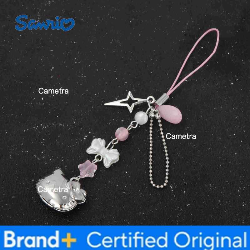 Sanrio Kawaii Cat Bowknot Star Charm Phone Chain Cute Cartoon Kitty Pendant Keyring Bag Keychain Cosplay Props Jewelry Gift H251229