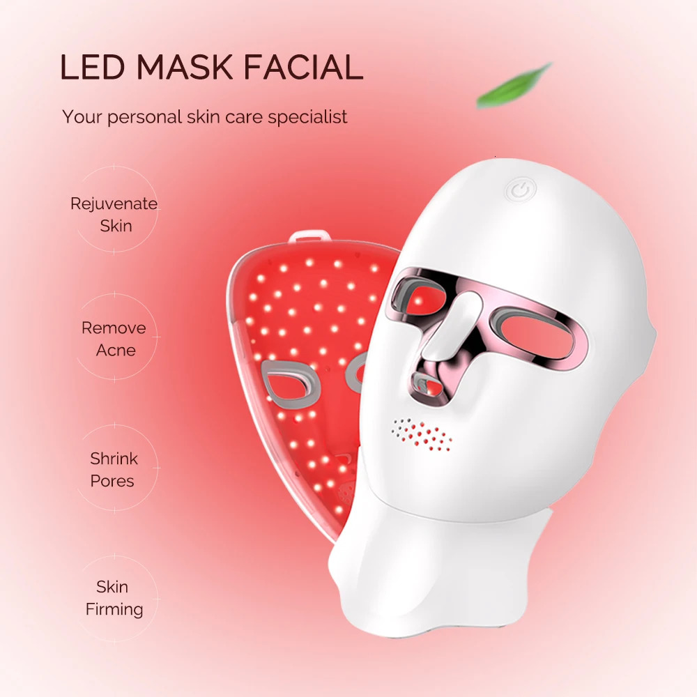 LED Face Mask with Neck Facial Radiofrequency Red Light Therapy For Skin Tightening Lifting Anti-aging Bio-Light Beauty Devices 251222
