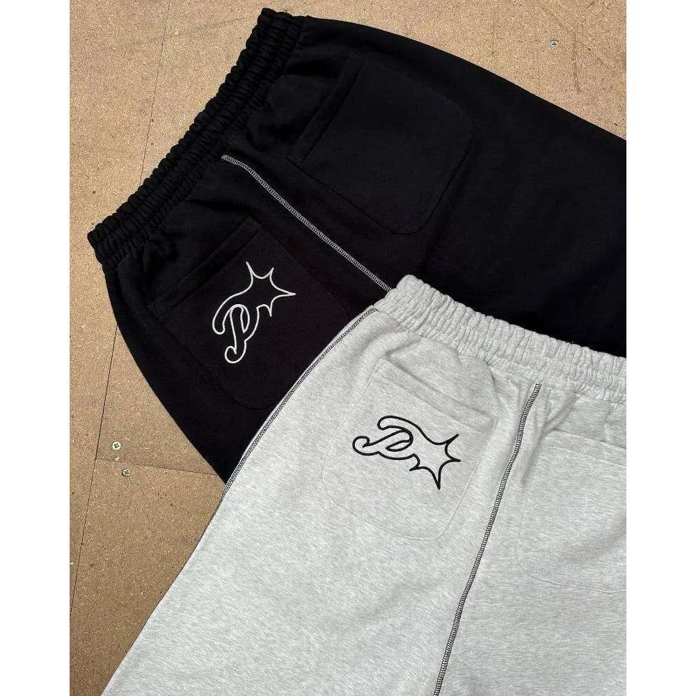 Y2k Harajuku Vintage Embroidery fashion wide leg men trend Gothic loose elastic waist pants women casual sweatpants