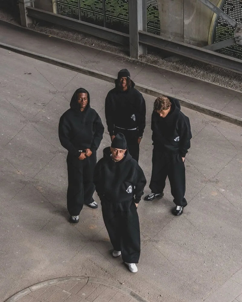 2025 Trendy High Street Retro Casual Streetwear Mens Sports Suit Y2K Harajuku Embroidered Hoodie Women Hip-hop Loose Sweatpants 251225