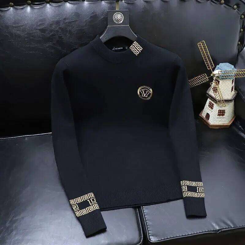 Pullover plush sweater autumn and winter new Korean version slim-fit youth casual men's clothing bottomed warm shirt