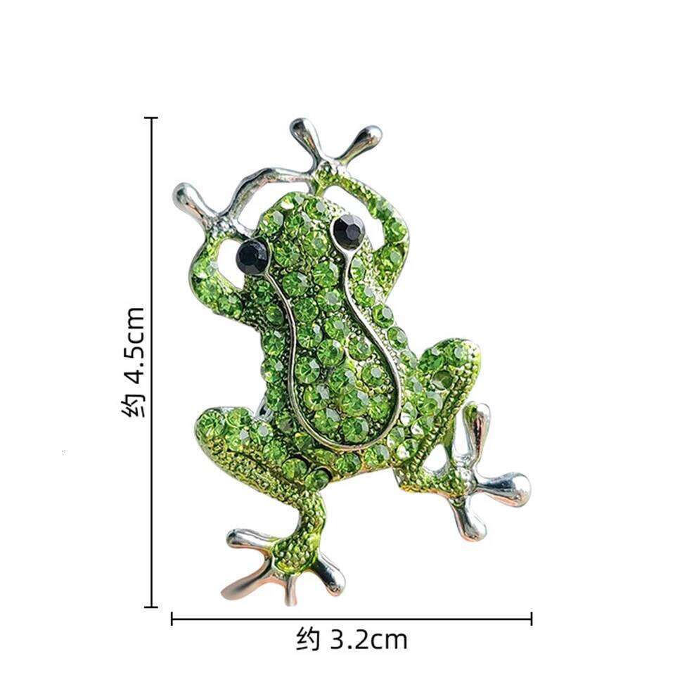 ZAKOL Luxury Green Crystal Frog Brooch Animal Brooches Pins For Women Dress Coat Accessories Jewelry Gift