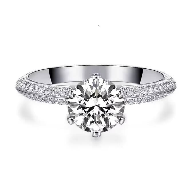 925 Sterling Silver 1ct Moissanite Engagement Ring Jewelry Lab VVS Diamond Wedding Rings for Woman