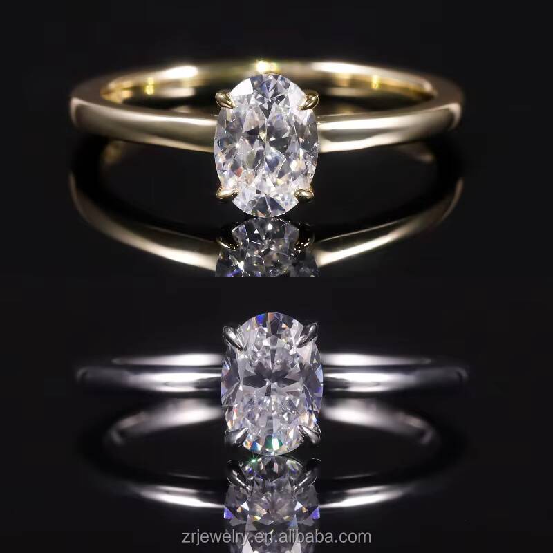 Fine Jewelry S925 Moissanite Eternity Band Ring Oval Cut Wholesale 14K 18K Gold Moissanite Ring