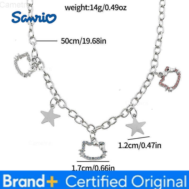 Sanrio Cartoon Cute Hello Kitty Necklace Creative Hollow Out Hello Kitty Star Neckchain For Friends Birthday Jewelry Gifts H251229